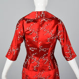 1960s Red Brocade Dress and Jacket Set