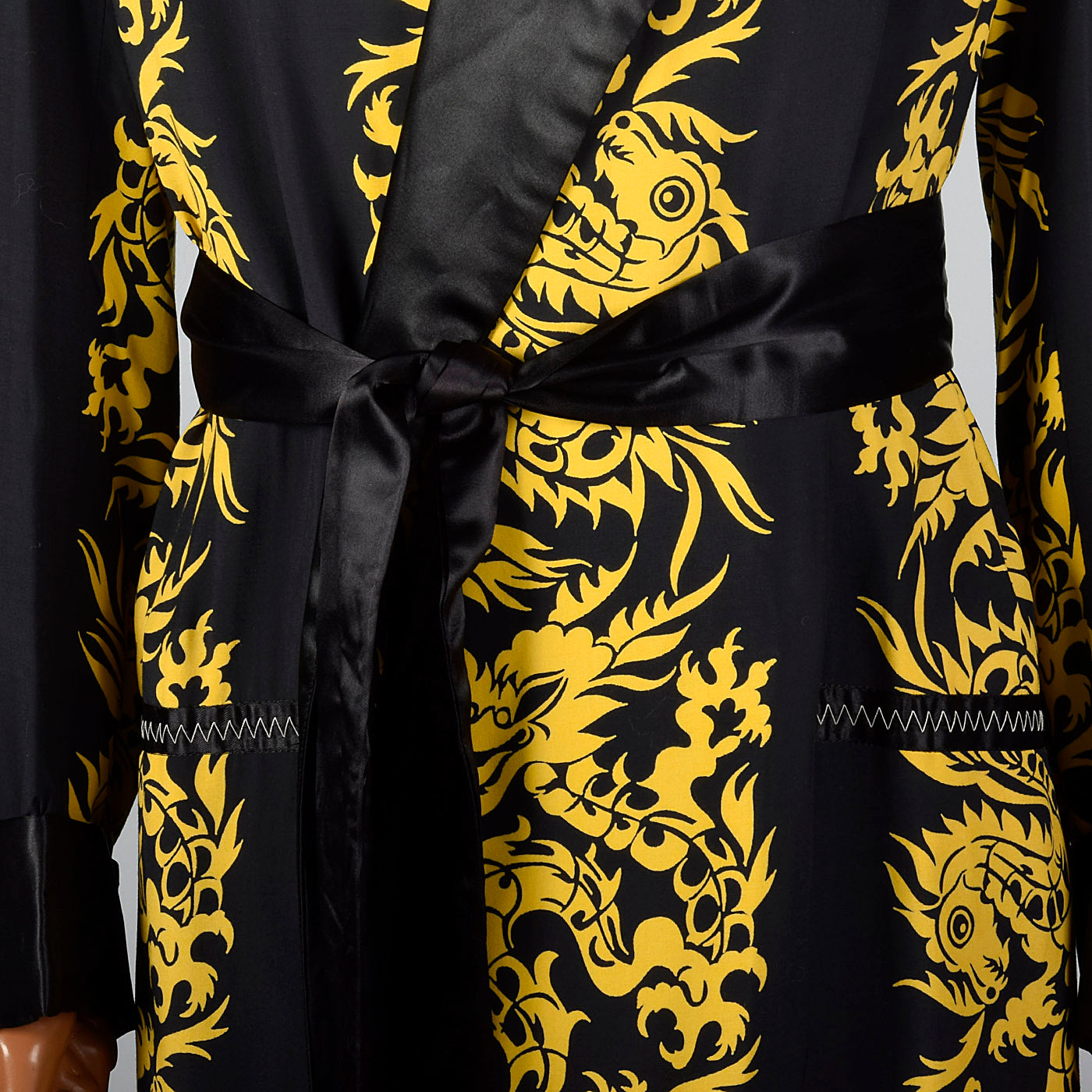 1950s Mens Deadstock Robe with Gold Dragons