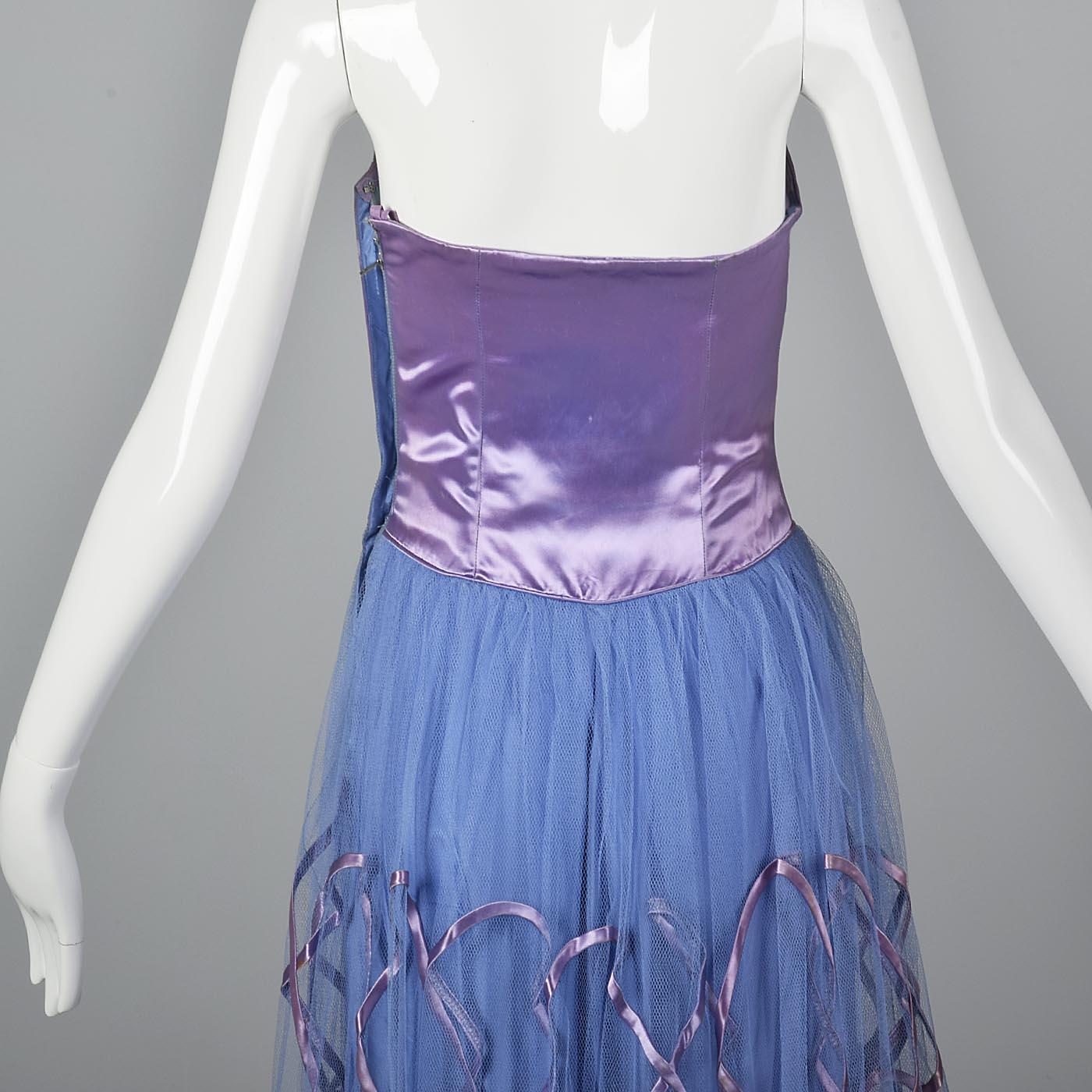 1940s Purple and Blue Tulle Party Dress