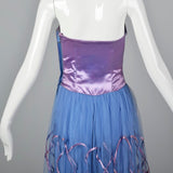 1940s Purple and Blue Tulle Party Dress