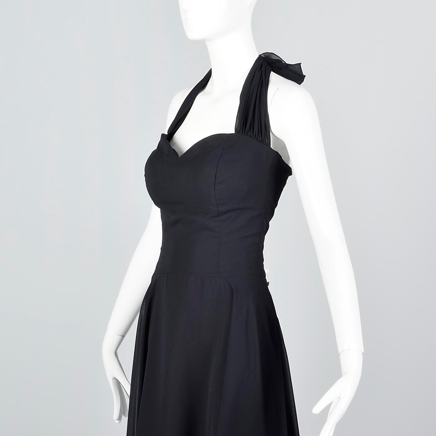 Small 1990s Black Halter Dress