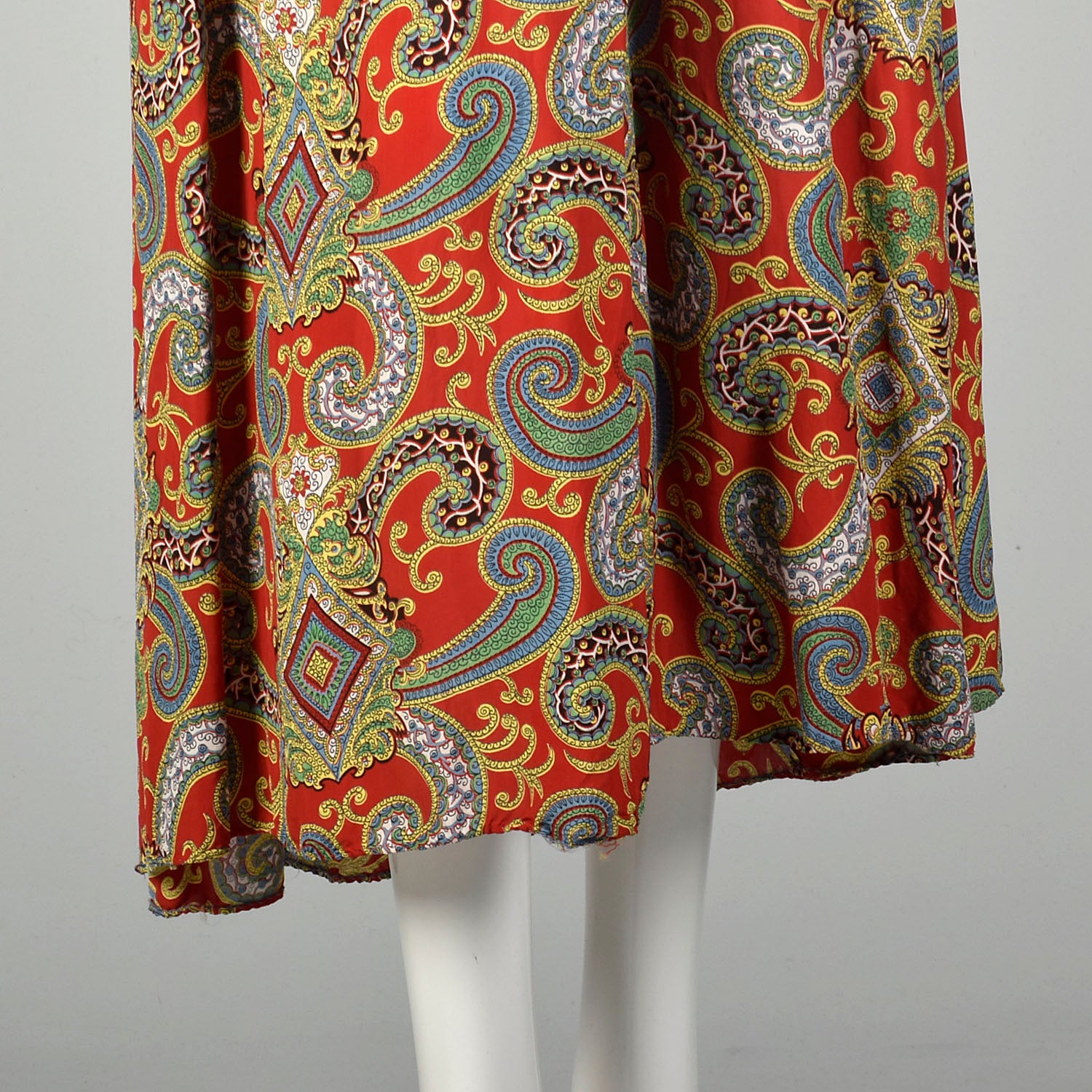 XS 1940s Dressing Gown Cold Rayon Robe Wrap Dress