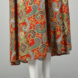 XS 1940s Dressing Gown Cold Rayon Robe Wrap Dress
