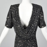 1990s Black Beaded Dress