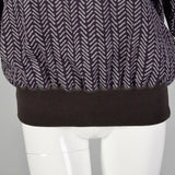 Medium 1980s Gray Chevron Knit