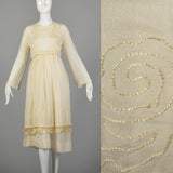 XS 1910s Edwardian Ivory Repro Dress