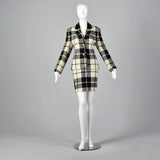 1980s Louis Feraud Wool Plaid Skirt Suit