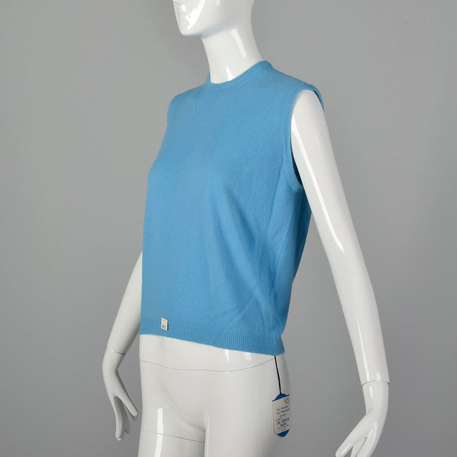 Small 1960s Light Blue Sleeveless Sweater