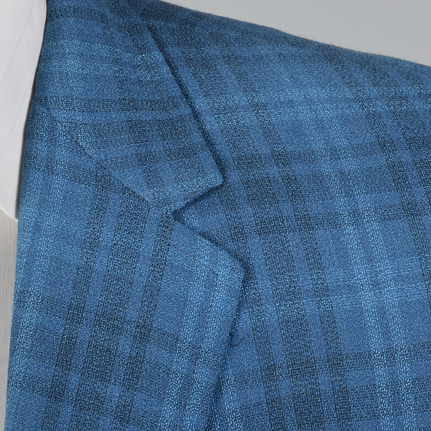 1950s Blue Plaid Jacket with Slim Lapel