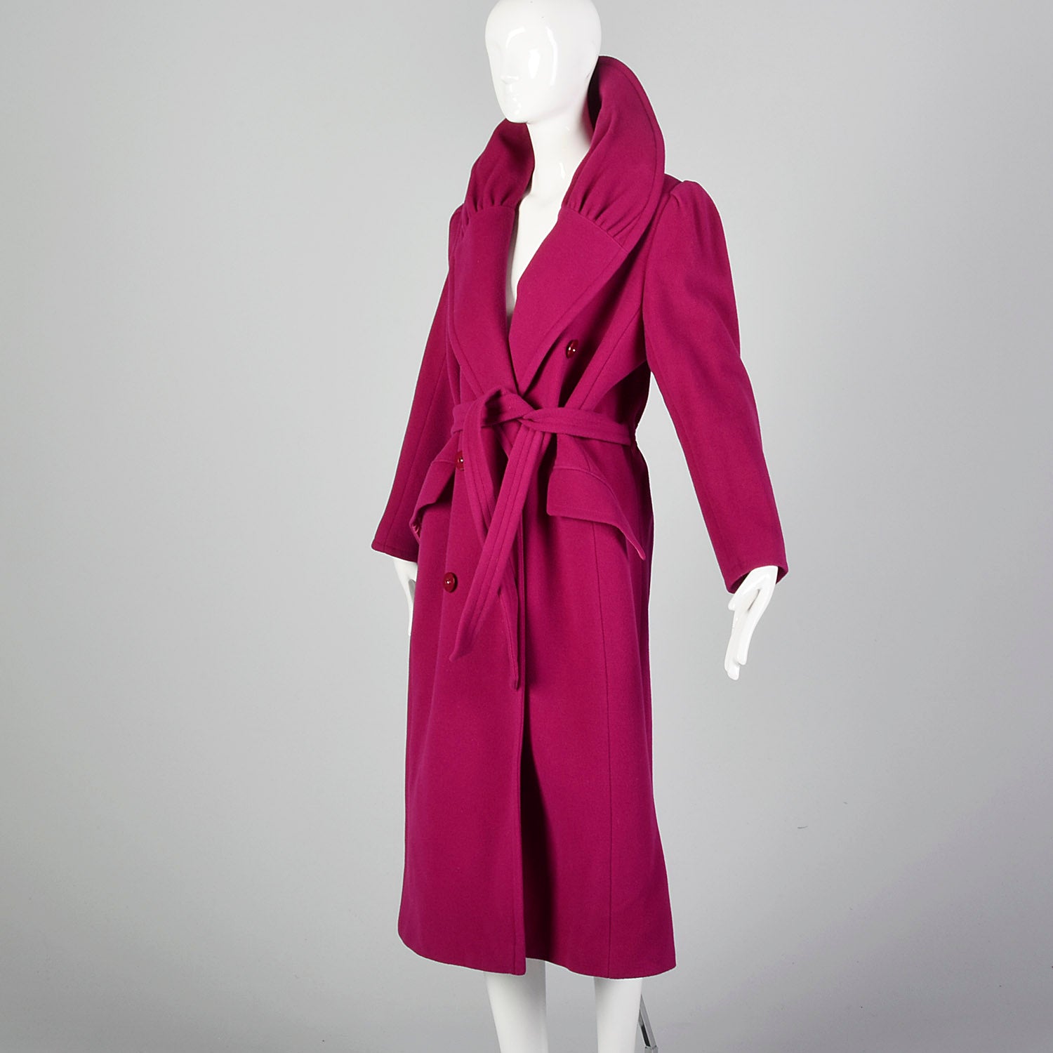 Medium 1980s Dramatic Pink Trench Coat