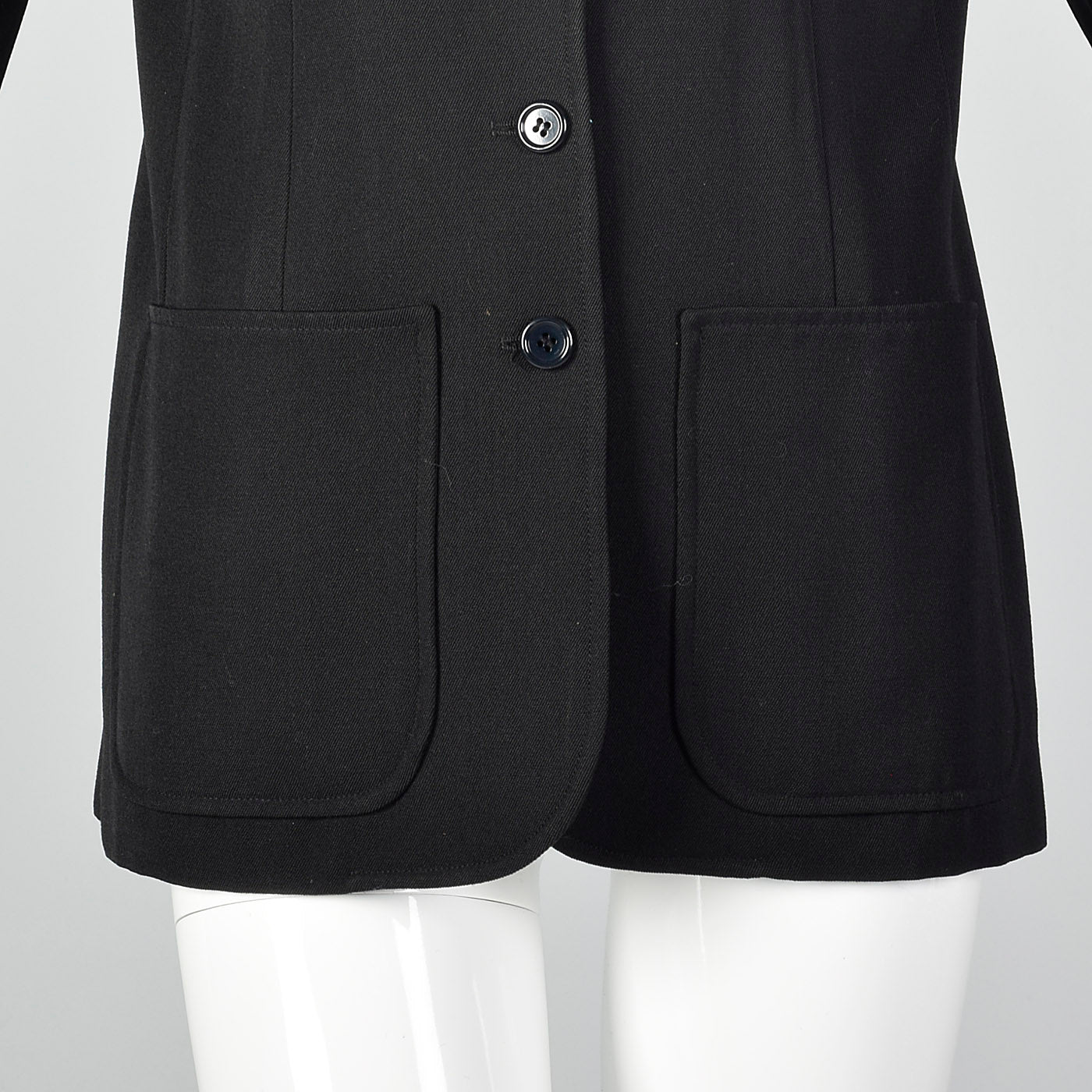 1970s Yves Saint Laurent Rive Gauche Black Twill Blazer