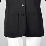 1970s Yves Saint Laurent Rive Gauche Black Twill Blazer