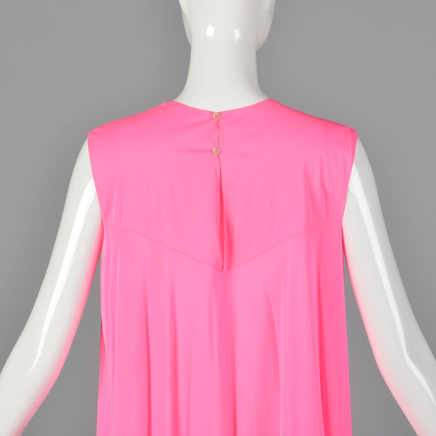 1960s Claire Sandra Lucie Ann Deadstock Pink Nightgown with Sheer Stripe
