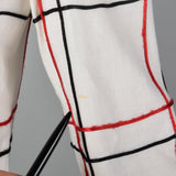 Small 1980s Michael Novarese Skirt Suit Windowpane Check