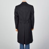 1980s Black Wool Heavy Overcoat