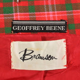 Medium Geoffrey Beene 1960s Red and Green Plaid Swing Coat