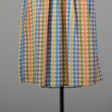 Large 1950s Cotton Day Dress with Colorful Print Shirtwaist