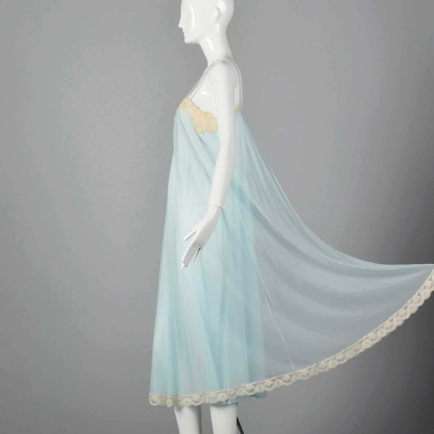 1950s Blue Nightgown and Peignoir Set