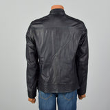 Medium Hugo Boss Cafe Racer Dark Navy Leather Jacket