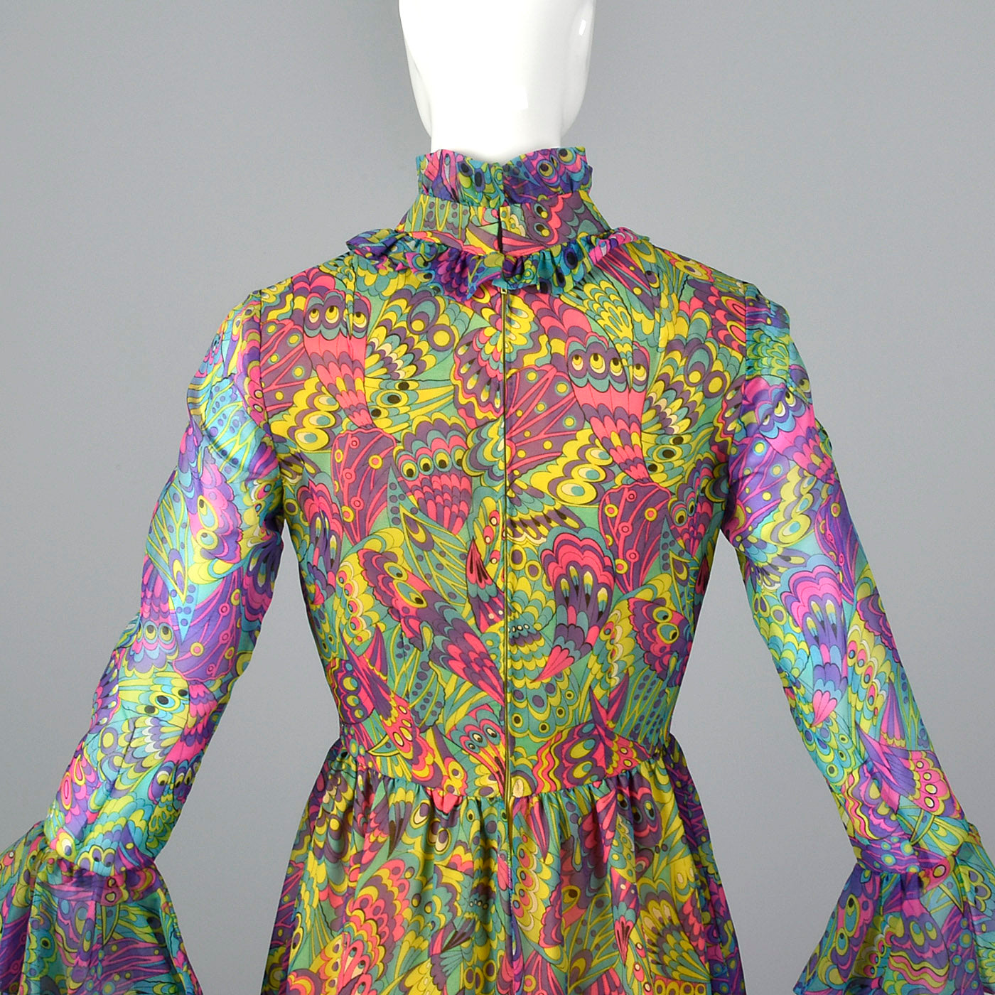 1960s Bright Psychedelic Dress