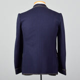 1950s Navy Blue Smoking Jacket with Braided Trim