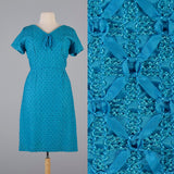1960s Aqua Blue Ribbon Dress