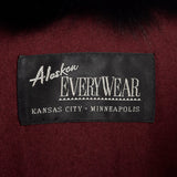 OSFM Alaskan Burgundy Cashmere Black Fox Fur Trim Wrap