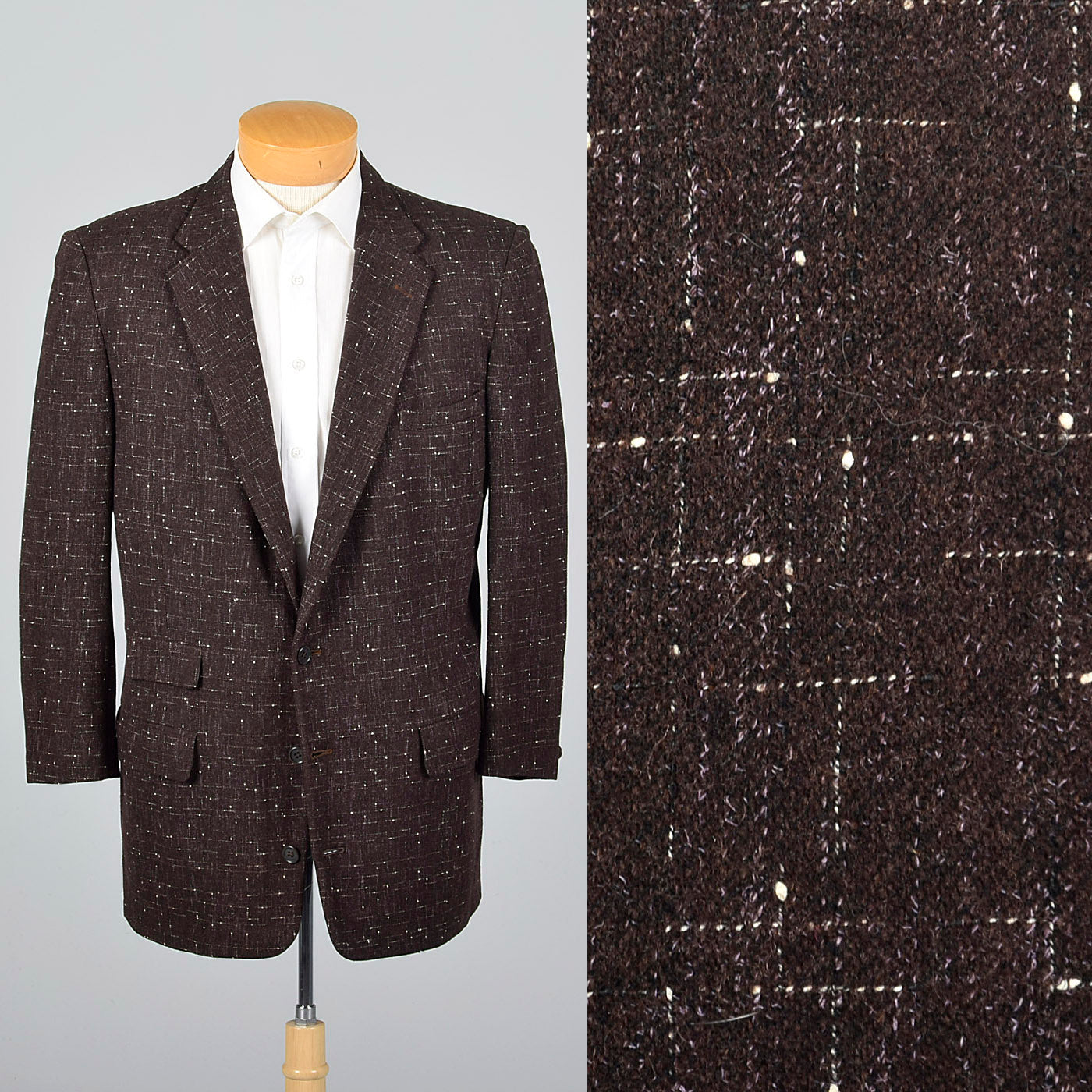 1950s Mens Atomic Fleck Jacket in Brown