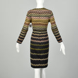 Small-Medium 1990s Missoni Orange Label Zig-Zag Dress Knit