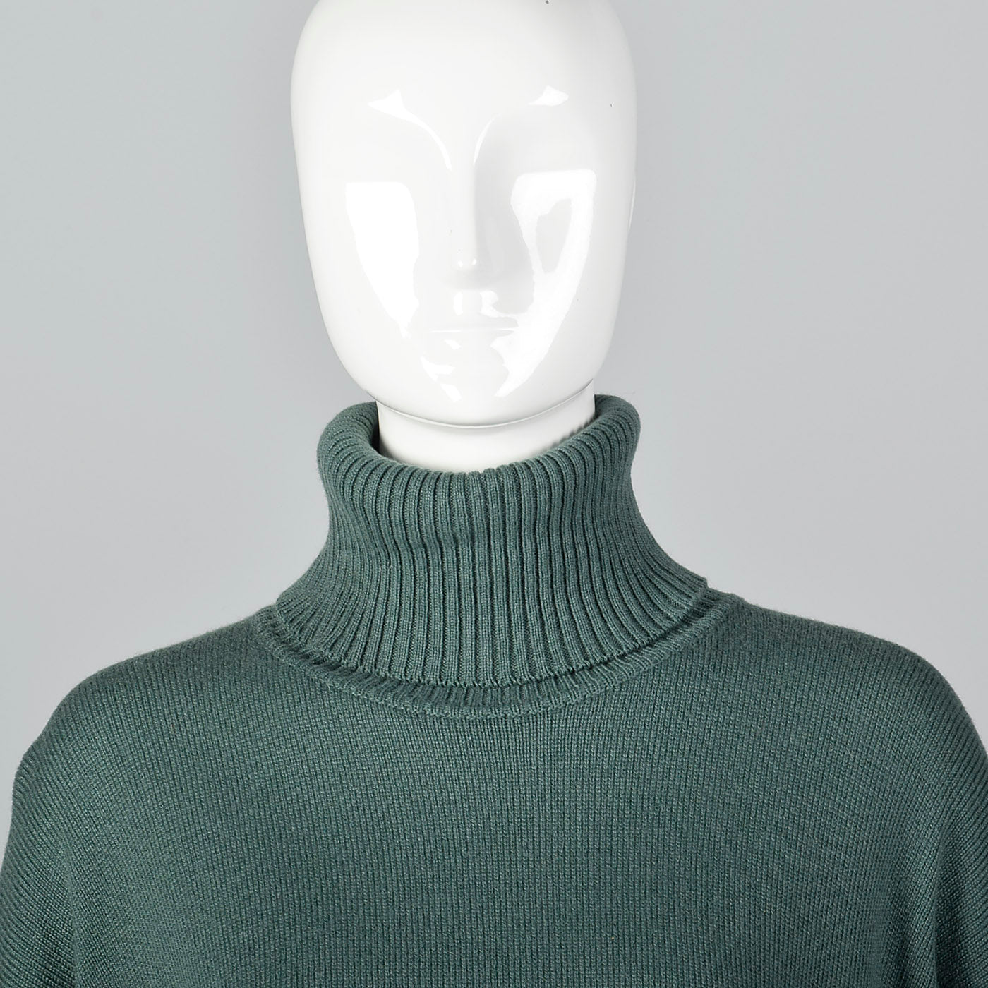 1980s Sage Green Cashmere Dress
