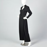 1980s Black Wide Leg Jumpsuit