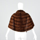 1950s Brown Mink Stole with Pockets