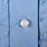 1950s Blue Day Dress with Floral Embroidery