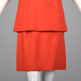1960s Geoffrey Beene Orange Linen Skirt Suit