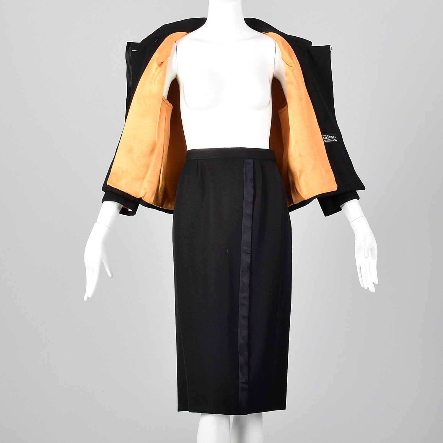 1960s Mod Black Skirt Suit