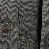 1970s Mens Herringbone Tweed Belted Norfolk Jacket