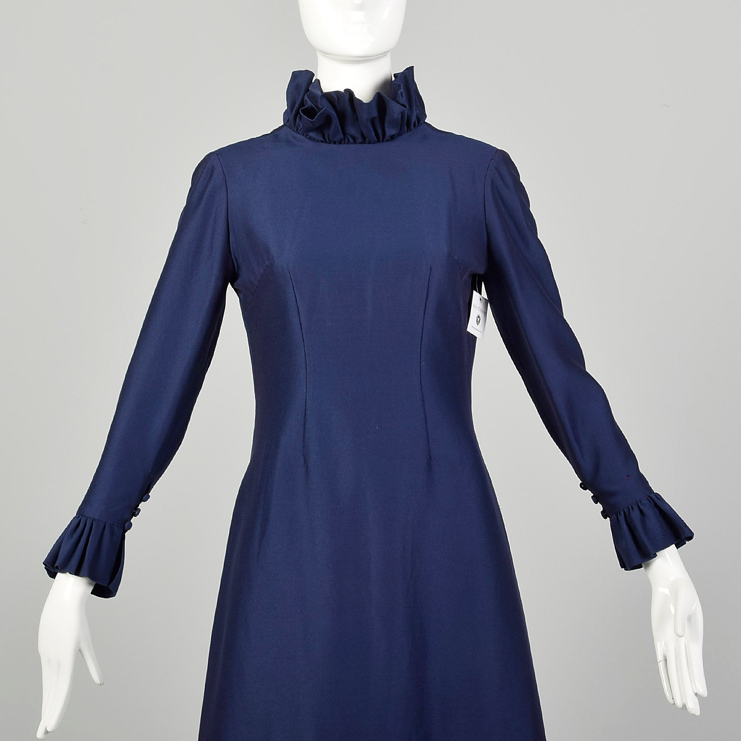 Small 1960s Dress Modest Ruffle Long Sleeve Avant Garde Theatre Costume As-Is