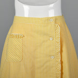 1960s Yellow Seersucker Wrap Skirt