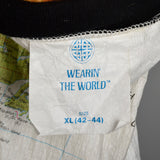 Large 1990s Wearin the World Tyvek Map Jacket Unisex Outerwear