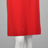 Small Bill Blass 1970s Red Wool Zip Front Dress