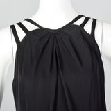 XXS 1960s Ceil Chapman Sleeveless Black Evening Dress
