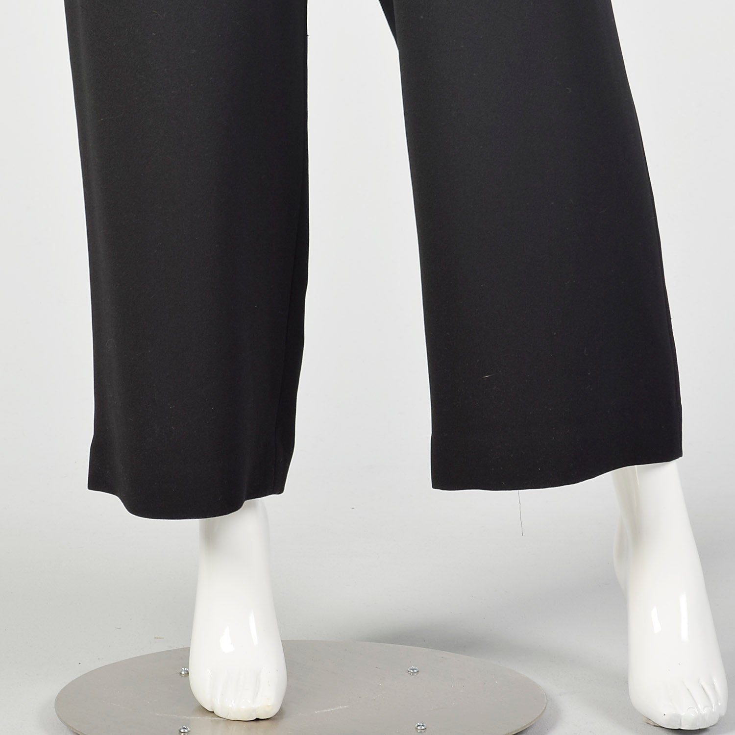 Medium 1980s Alberto Makali Jumpsuit Black Tuxedo Sleeveless Racerback Romper