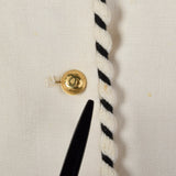Chanel White Linen Jacket with Gold Logo Buttons and Black & White Trim