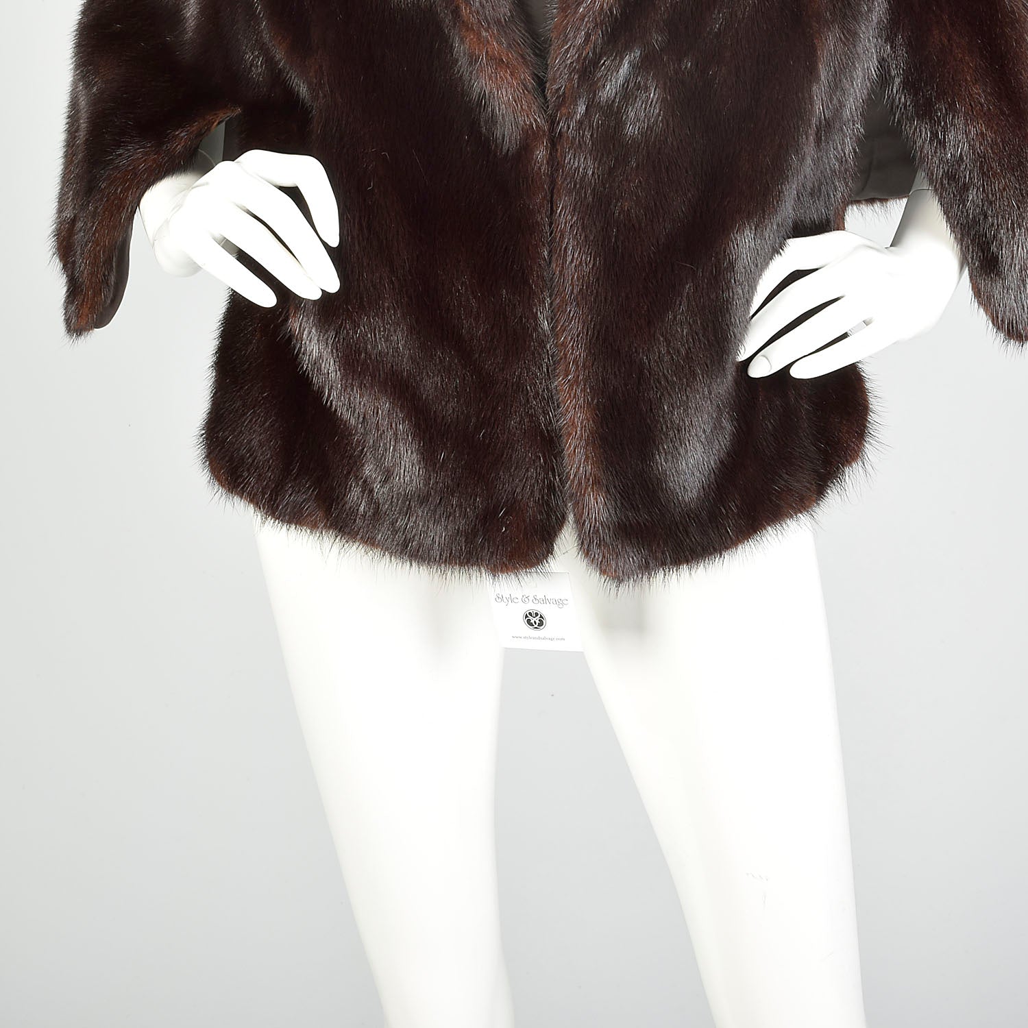 OSFM 1980s Mink Stole Natural Dark Ranch Real Fur Cape Glossy Supple Luxurious Wrap