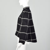 Medium Geoffrey Beene Black Check Swing Jacket
