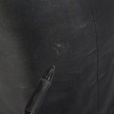 XS 1990s Leather Skirt Black Sexy Peekaboo Lace Trim