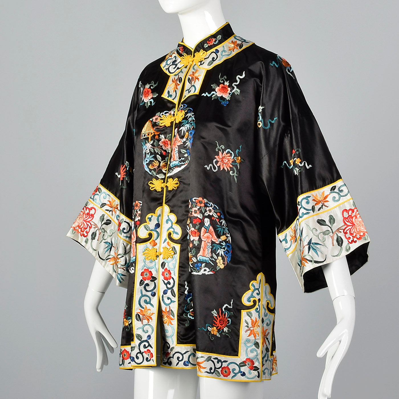 1960s Silk Blend Jacket with Asian Embroidery