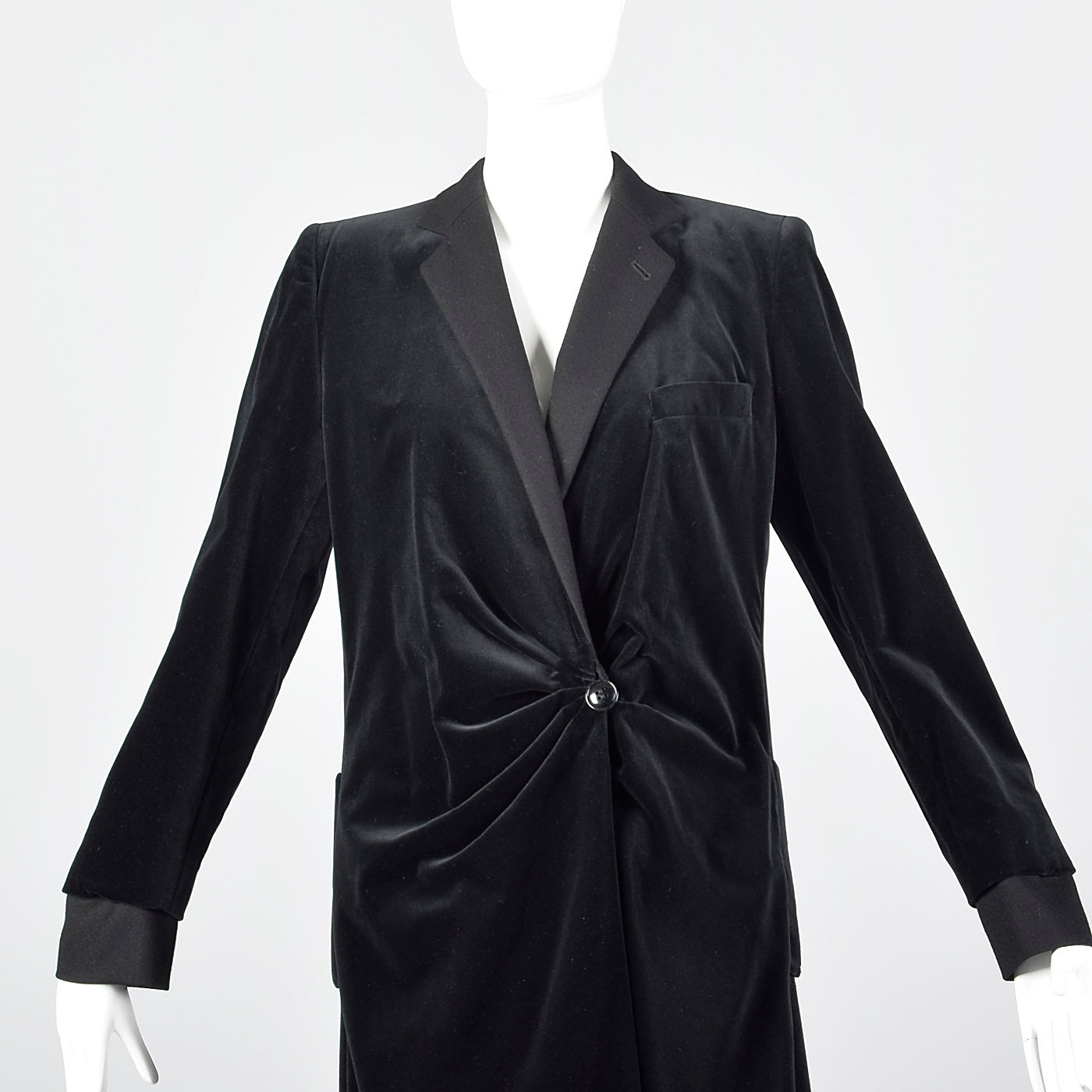 1980s Giorgio Armani Black Velvet Coat