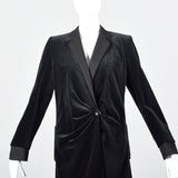 1980s Giorgio Armani Black Velvet Coat