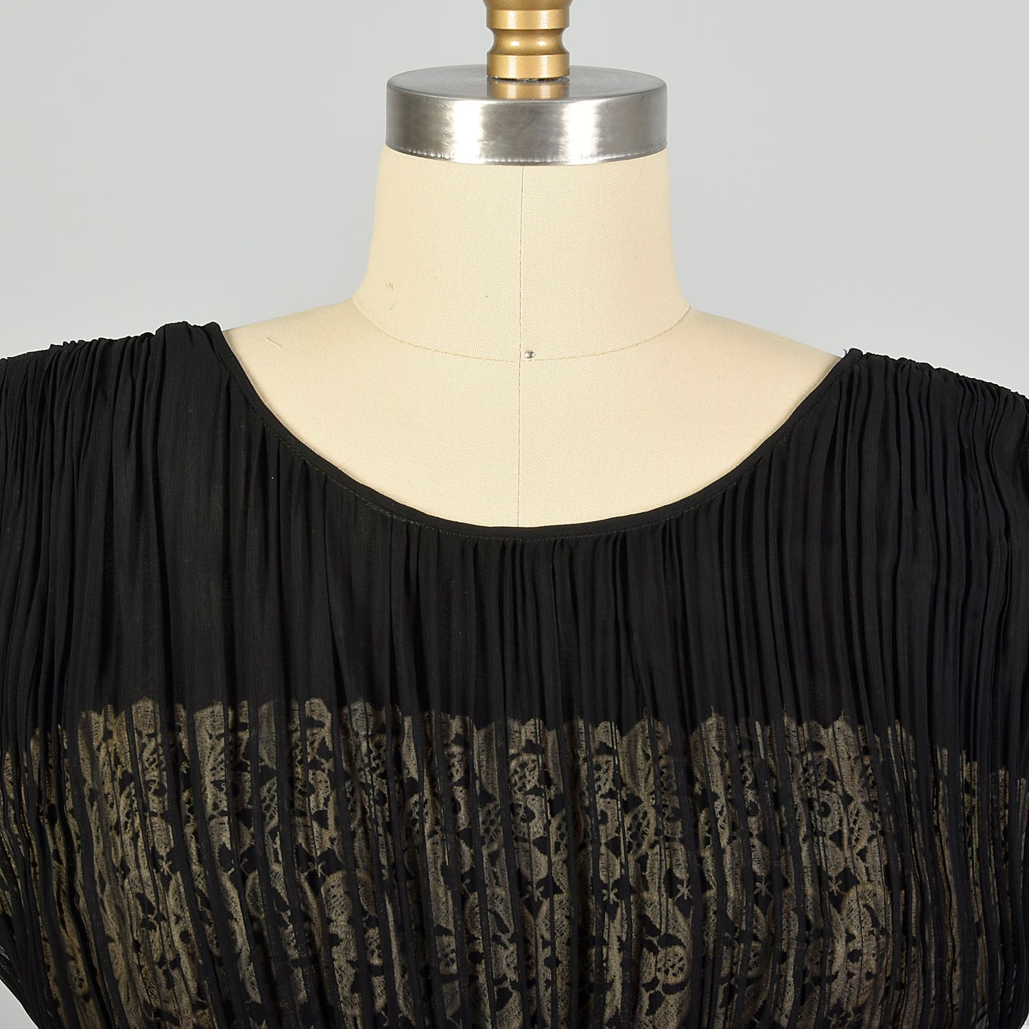 Medium 1950s Little Black Dress Evening Cocktail Illusion Bust